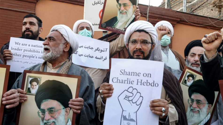 Iranians protest outside French embassy after cartoons