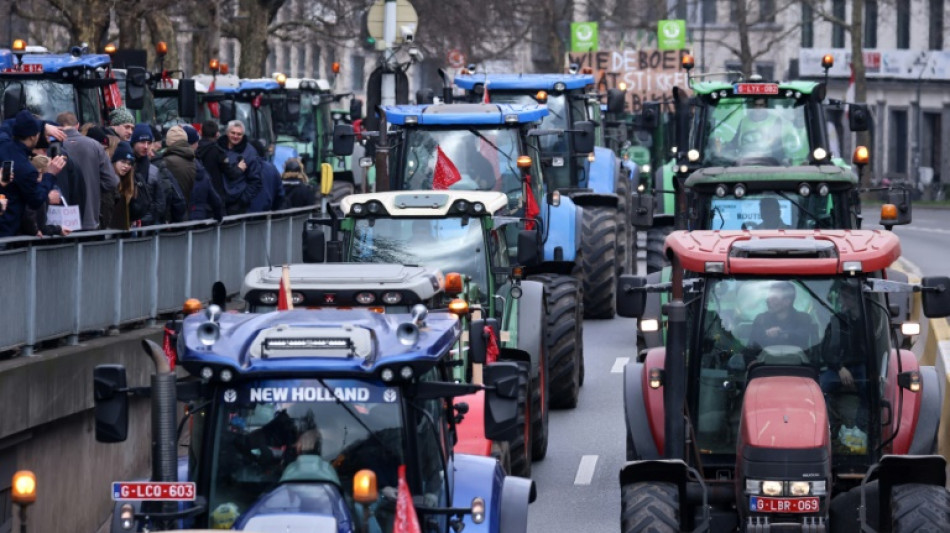 Trecker-Blockade in Brüssel im Protest gegen Umweltauflagen